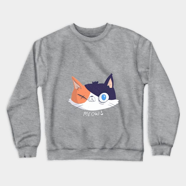 CatSteven Crewneck Sweatshirt by Peanuttiedesign